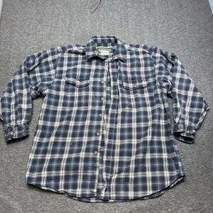 Field And Stream Heavy Flannel Shirt Men XXL 2xl Work Distressed Paint Grunge